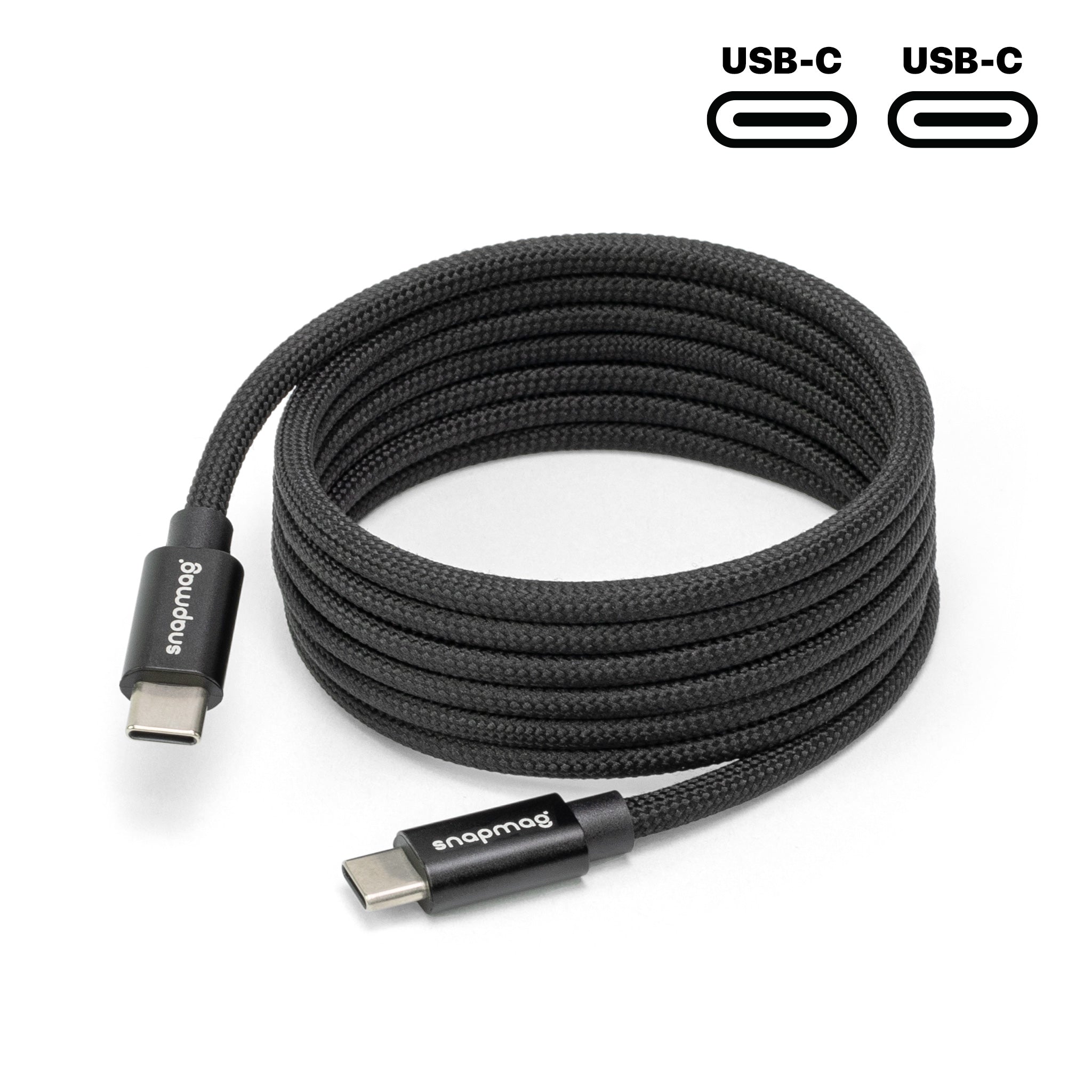 USB-C auf C Kabel | iPhone 15, Android | Für alle Geräte vom Typ C | 1.5 m | BLACK EDITION