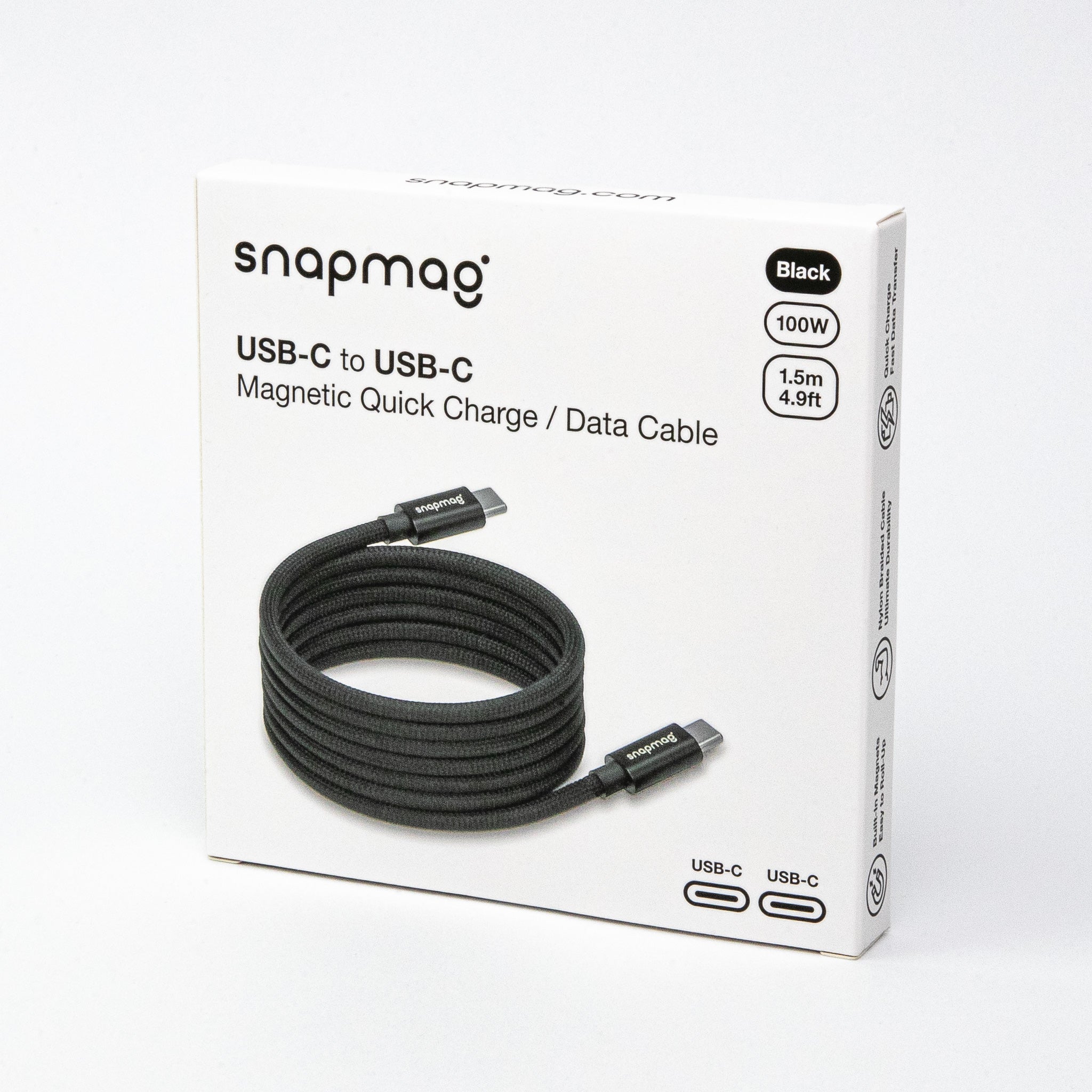 USB-C auf C Kabel | iPhone 15, Android | Für alle Geräte vom Typ C | 1.5 m | BLACK EDITION