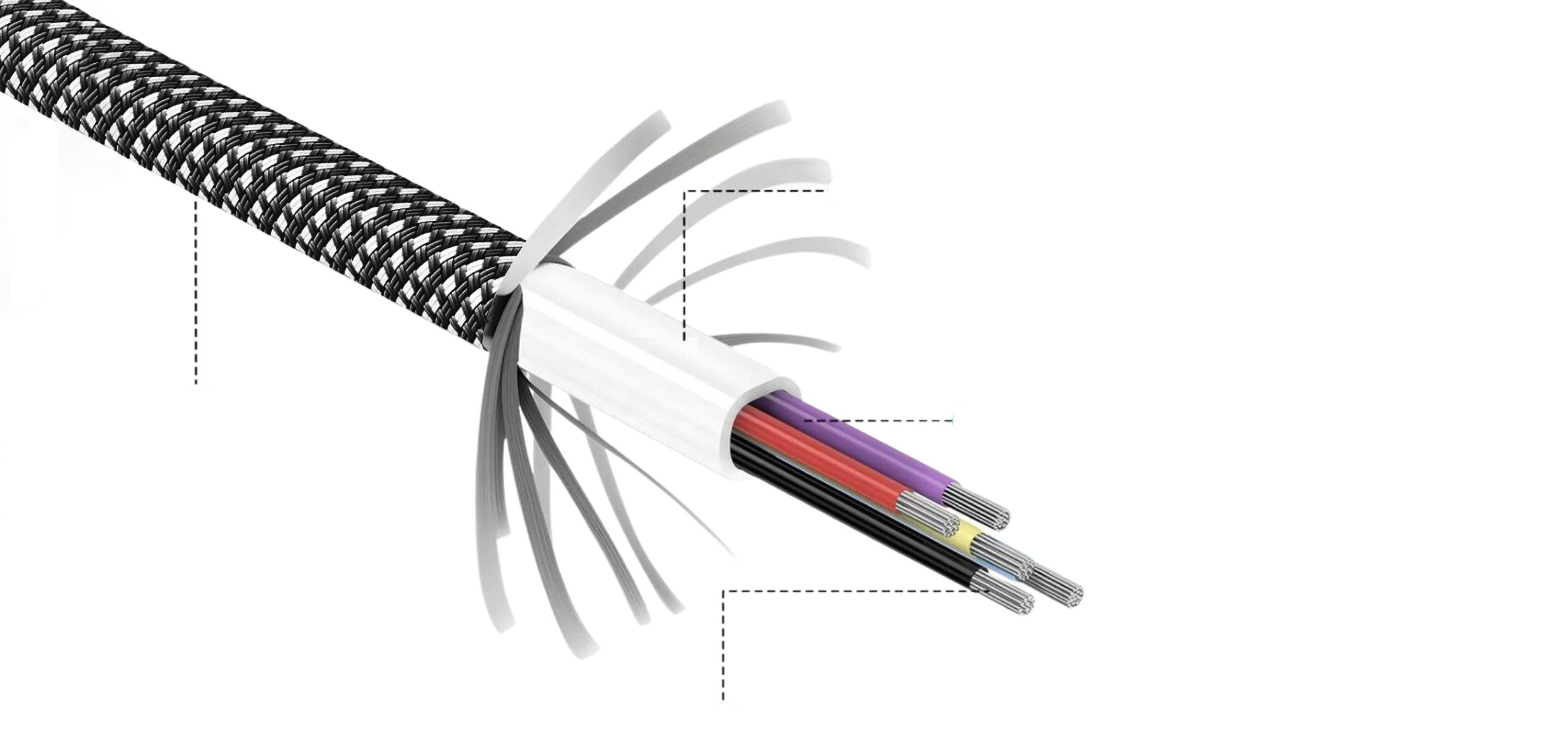 USB C cable split open