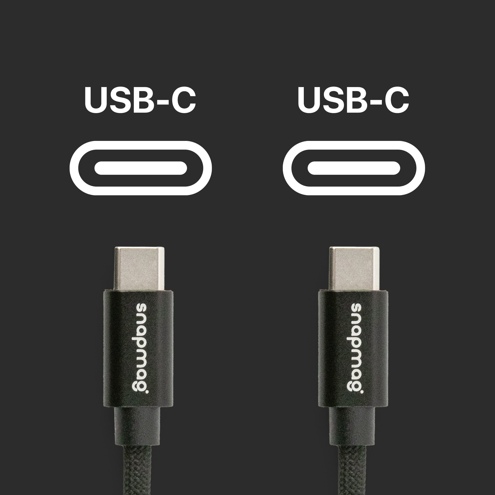 USB-C auf C Kabel | iPhone 15, Android | Für alle Geräte vom Typ C | 1.5 m | BLACK EDITION